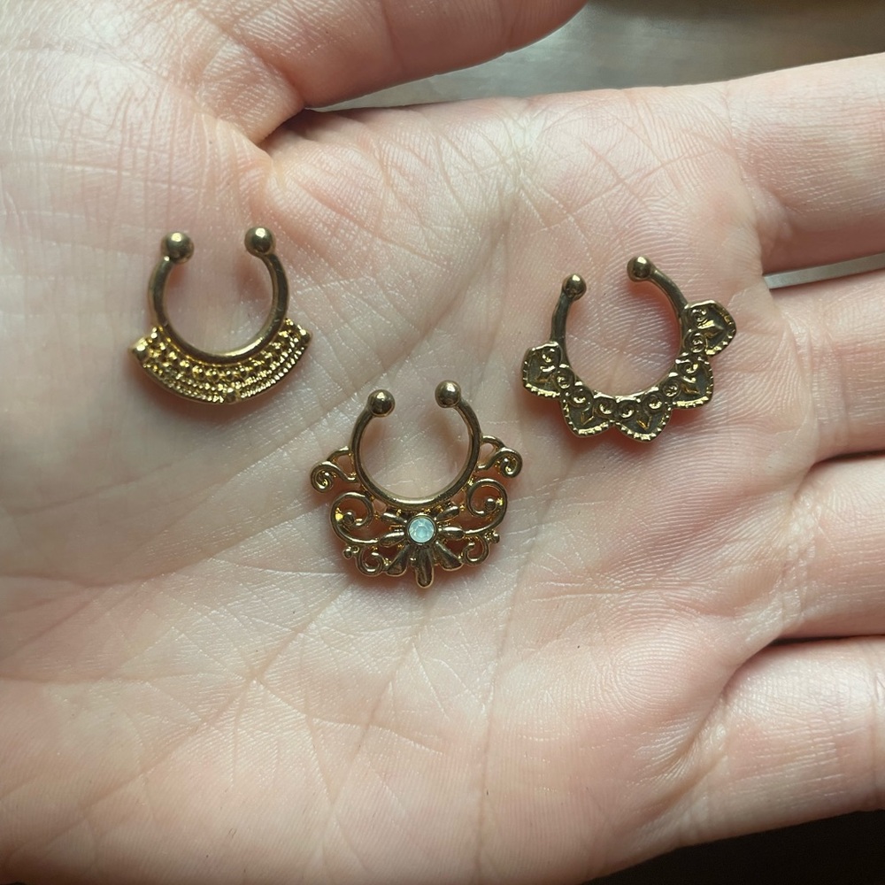Gold Plated Fake Septum Rings